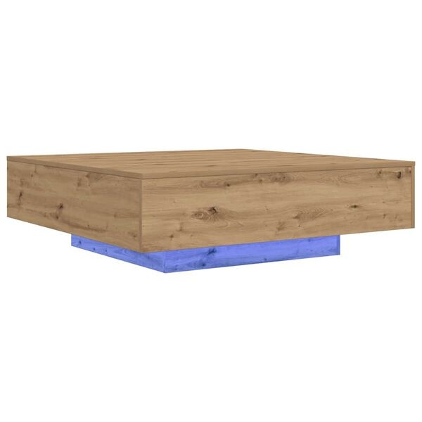 vidaXL Salontafel Eikenkleurig 100x100x31 cm met LED - 61% Korting