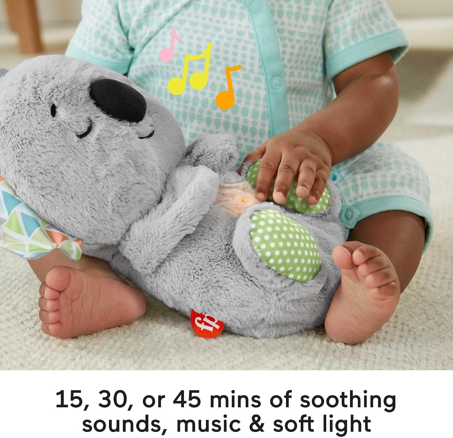​Fisher-Price Bedtijd Koala, pluchen babyspeelgoed met realistische ademhalingsbeweging, HBP87