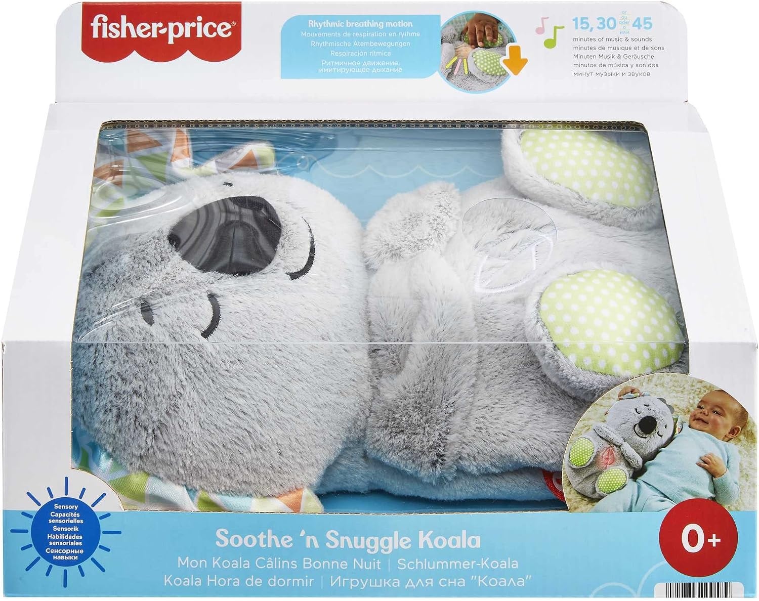 ​Fisher-Price Bedtijd Koala, pluchen babyspeelgoed met realistische ademhalingsbeweging, HBP87