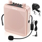Draagbare Spraakversterker(30W) met 7.4V/2800mAh Lithium Batterij (Roségoud)