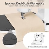 Todeco Elektrische naaimachine, multifunctioneel, met afneembare verlengtafel, 39 naaiprogramma's, dubbele naald en dubbele draad, met naaiset en pedalen, voor beginners, professionals