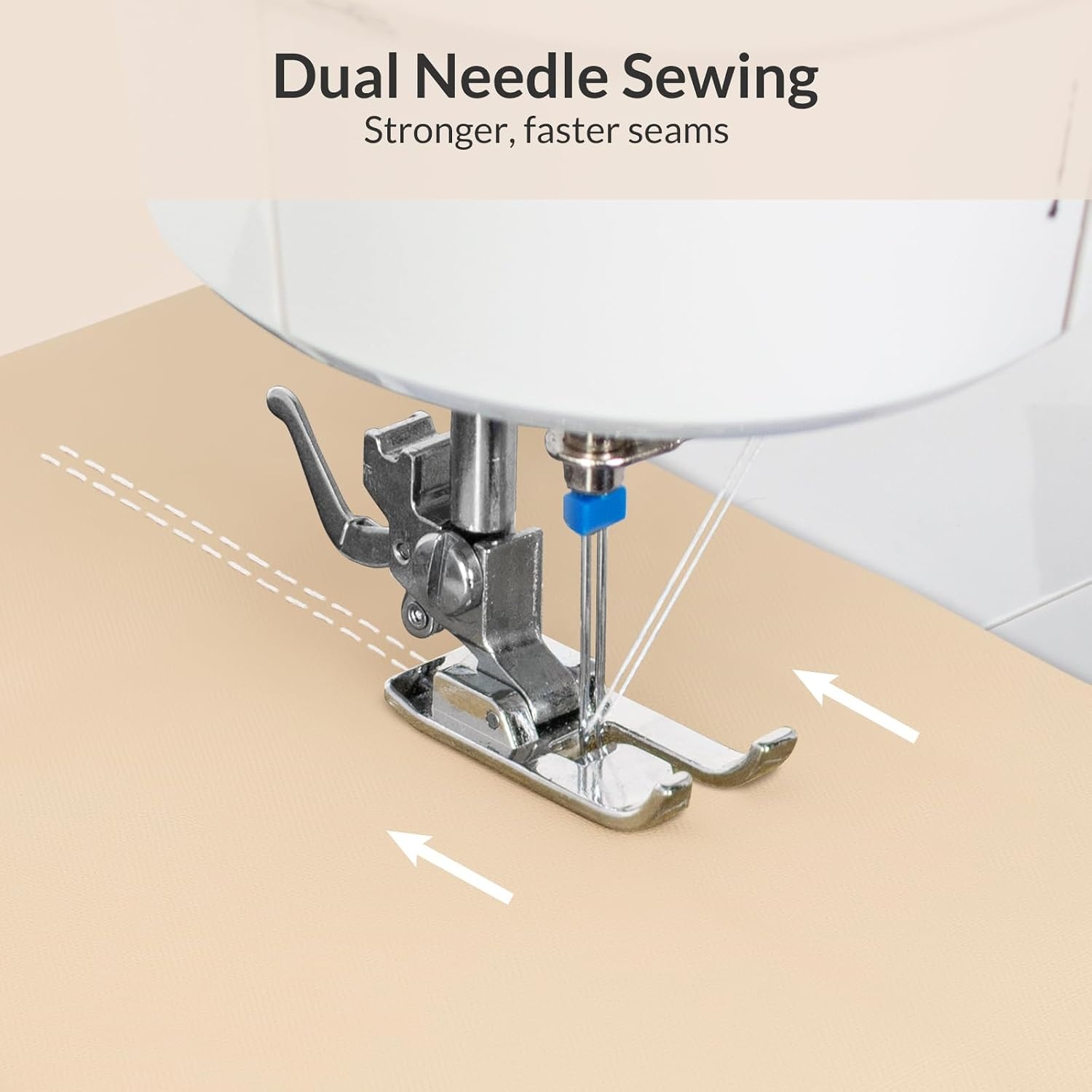 Todeco Elektrische naaimachine, multifunctioneel, met afneembare verlengtafel, 39 naaiprogramma's, dubbele naald en dubbele draad, met naaiset en pedalen, voor beginners, professionals