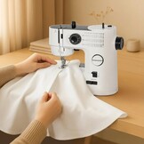 Todeco Elektrische naaimachine, multifunctioneel, met afneembare verlengtafel, 39 naaiprogramma's, dubbele naald en dubbele draad, met naaiset en pedalen, voor beginners, professionals