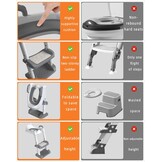 Xespis Toiletbril voor kinderen met trap, toilettrainer voor kinderen, wc-bril met PU gevoerd, in hoogte verstelbaar en opvouwbaar, antislip met spatbescherming, toiletopzetstuk voor kinderen (wit, grijs)