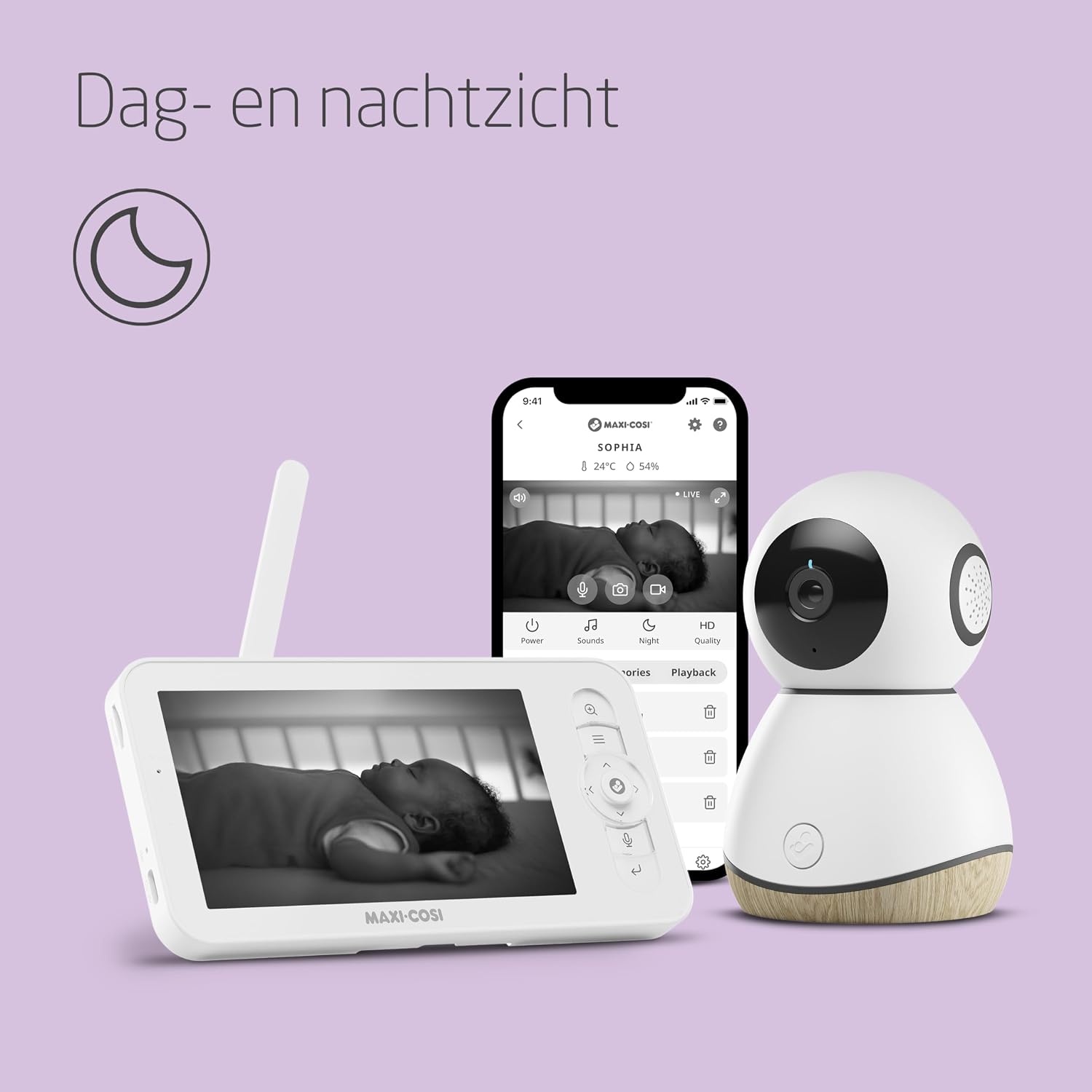 Maxi-Cosi See Pro Baby Monitor, Baby Monitor with Camera, WiFi Baby Monitor App, CryAssist Translator, Automatic Motion Detection, Ultra HD Video (2K), 5-Inch Screen, Part of Maxi-Cosi Connected Home