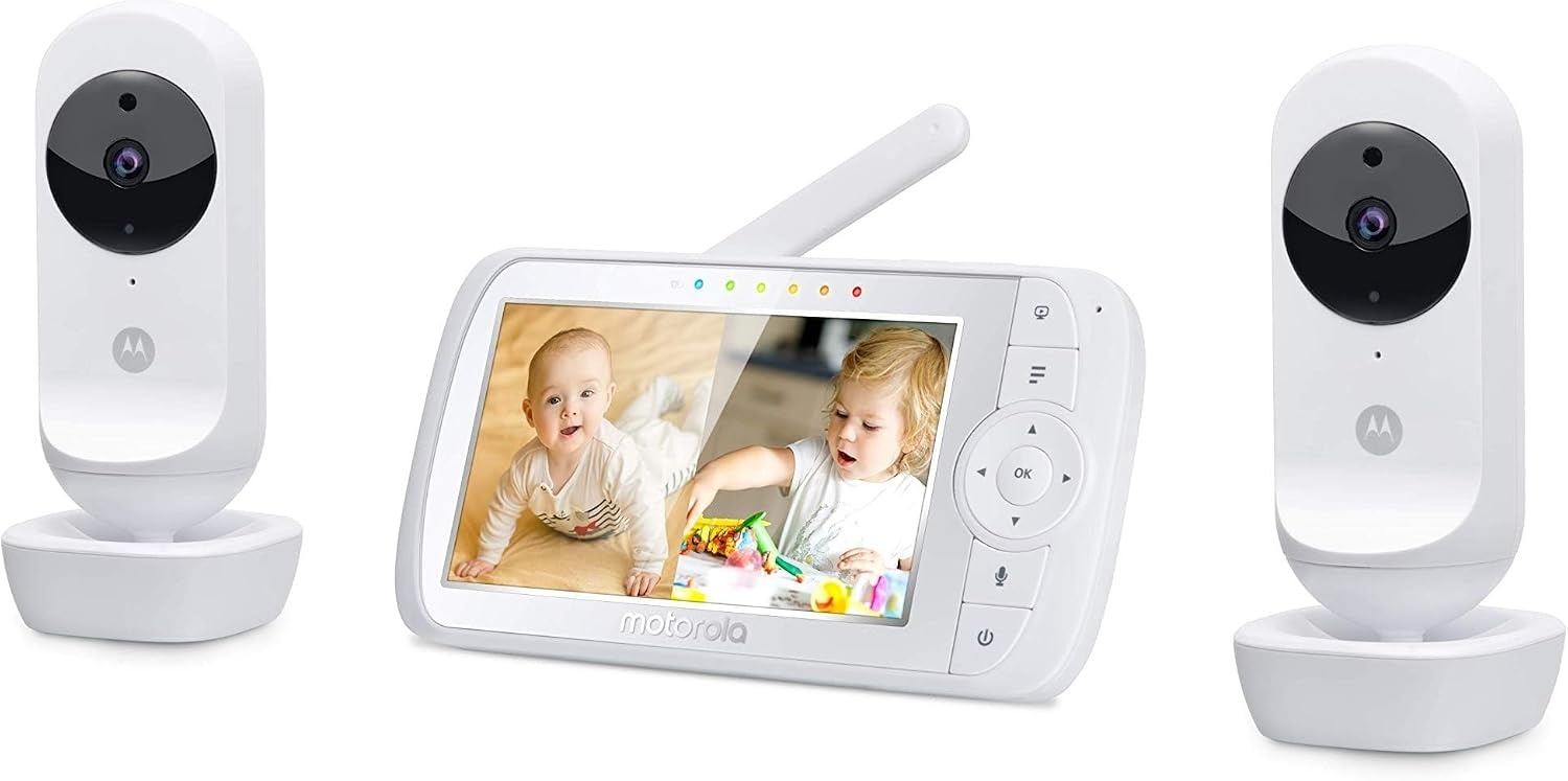 Motorola Nursery VM35-2 Babyfoon met 2 Camera's en 5,0 Inch Kleurenscherm - Wit