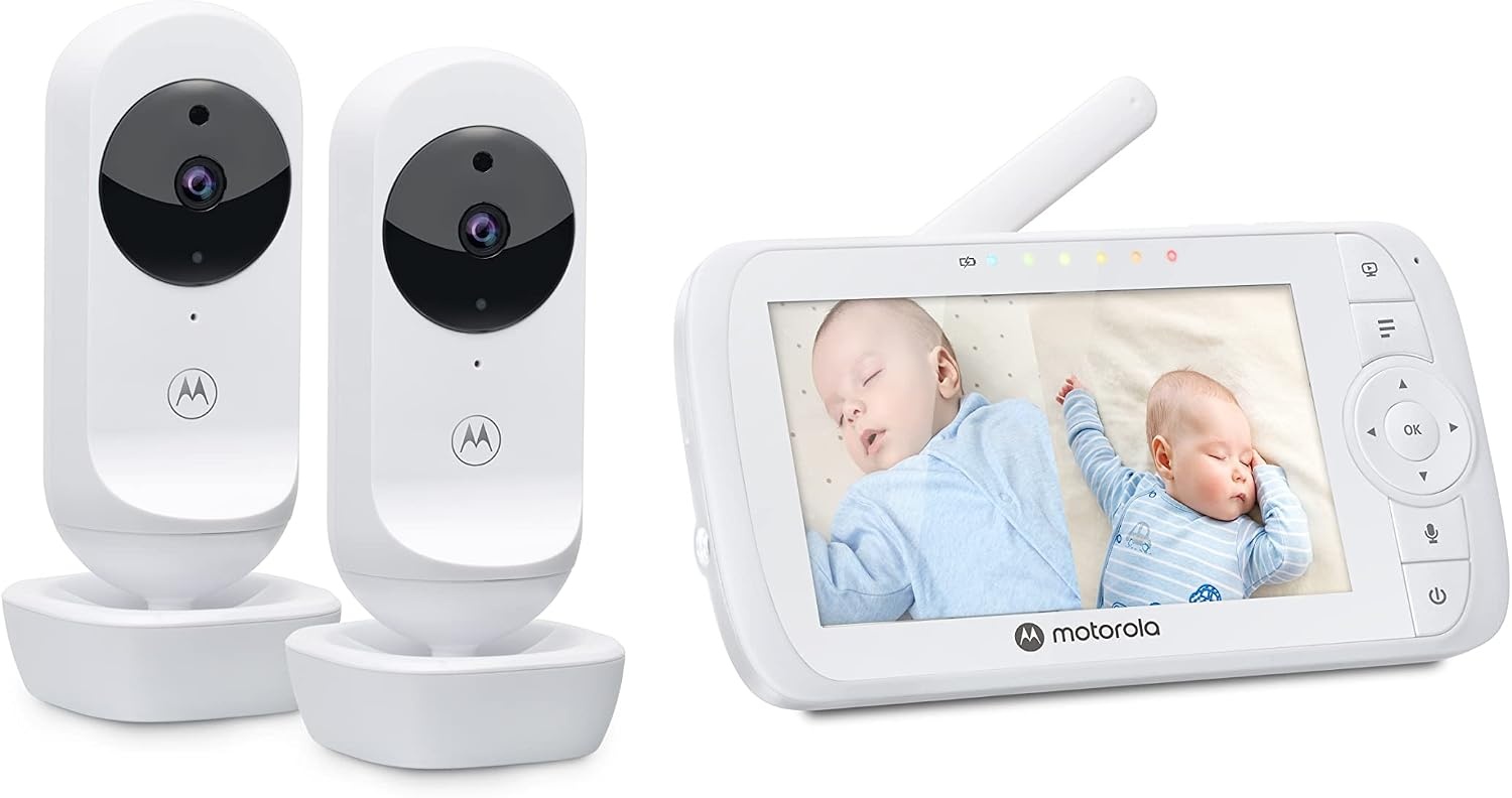Motorola Nursery VM35-2 Babyfoon met 2 Camera's en 5,0 Inch Kleurenscherm - Wit