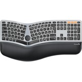 ProtoArc EK01 Plus Ergonomisch toetsenbord, QWERTZ full-size Ergo draadloos toetsenbord met polssteun, draadloos splittoetsenbord, bluetooth en USB, compatibel met Windows/Mac/Android