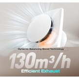 Badventilator 100mm met Schakelaar – 130m³/h Krachtige Ventilatie, Energiezuinig WC Ventilator – Stille Badkamer Ventilator met IPX4, Ideale Afzuigventilator voor WC, Kelder, Garage, Keuken