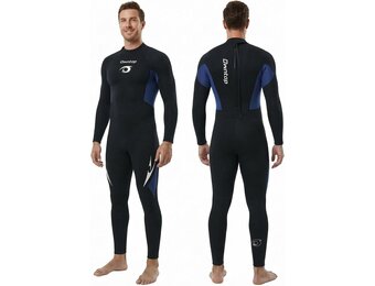 Owntop Wetsuit 5mm Neoprene Diving Suit for Mens Womens - Thicken Full Wet Suit, Back Zip Long Sleeve UPF50+ Keep Warm Swimwear for Scuba Surfing Swimming Diving Snorkeling Water Sports