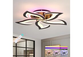 Dim dimbare LED Plafondlamp Zwart 50W (5-petal) met Afstandsbediening