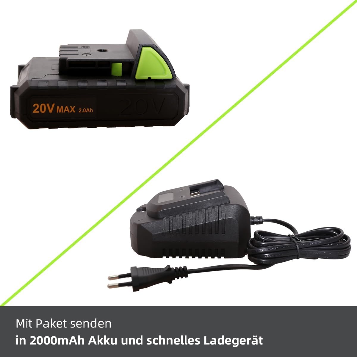 Accubladblazer 2,0 Ah | snellader | draadloze bladblazer voor tuin en gazon