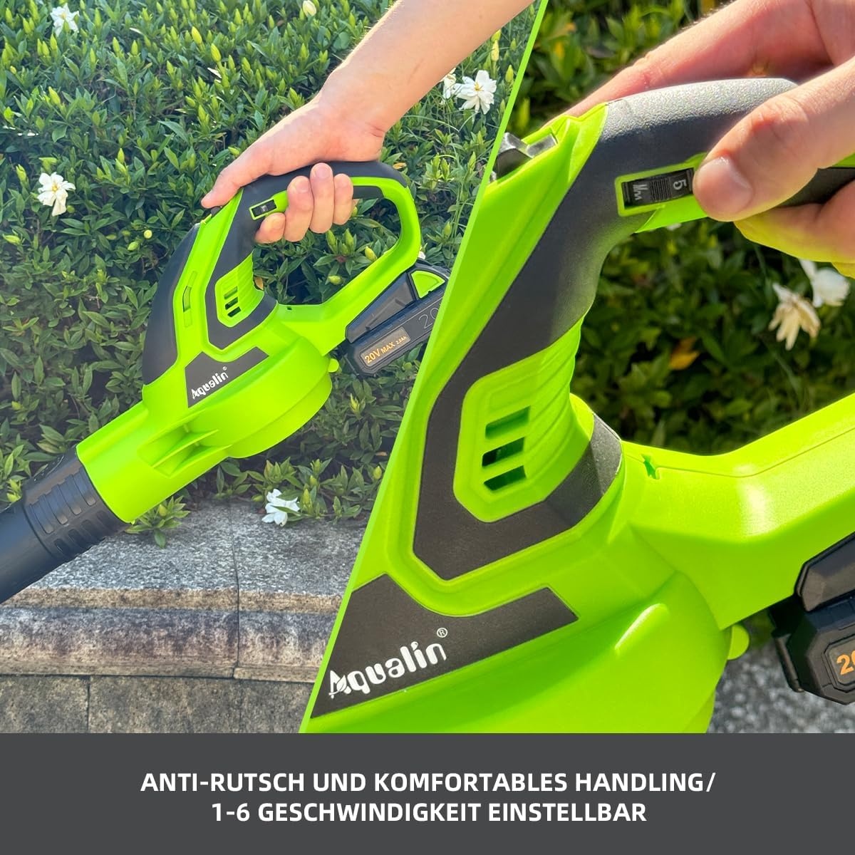 Accubladblazer 2,0 Ah | snellader | draadloze bladblazer voor tuin en gazon
