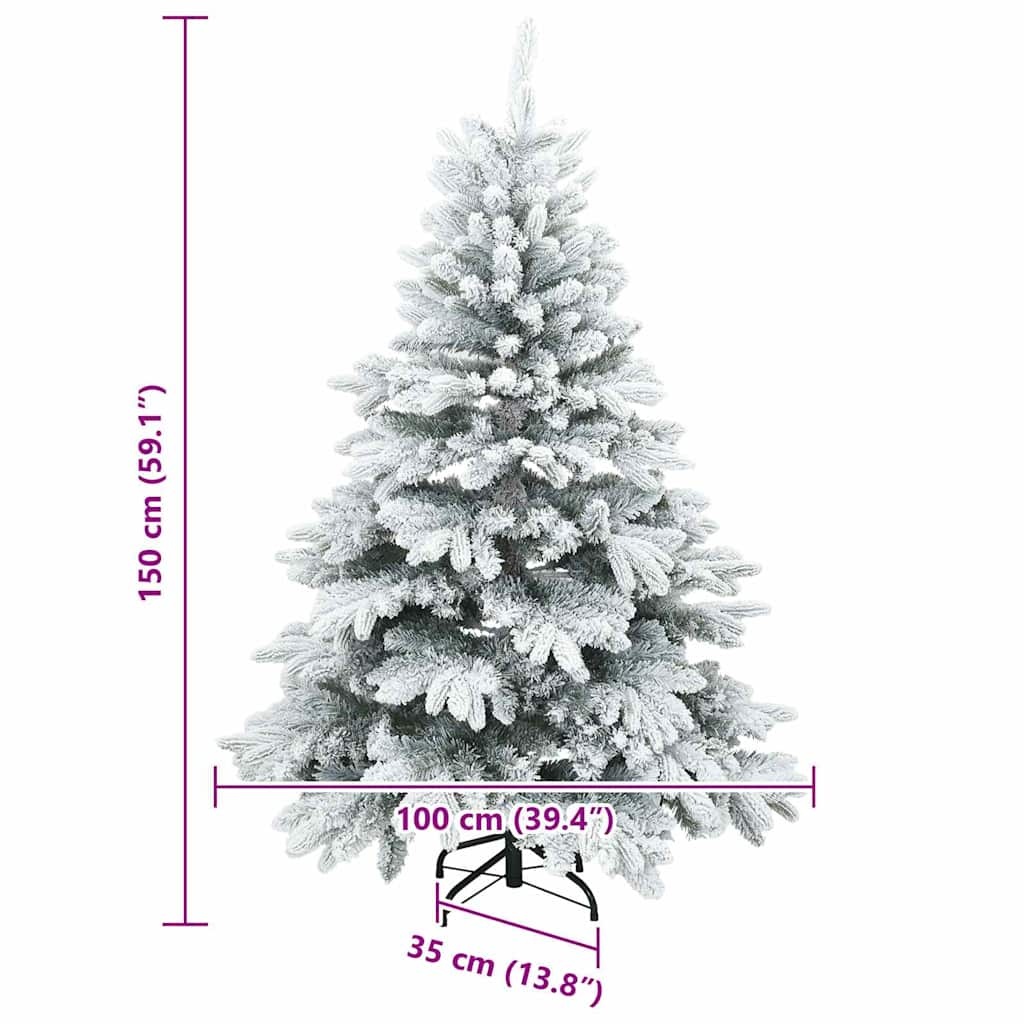 vidaXL Moderne Kunststof Scharnierende Kerstboom Sneeuw Bedekt Wit