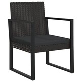 VidaXL Tuinstoel Poly Rattan Zwart met Kussen - 60% Korting