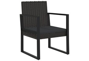 vidaXL Tuinstoel met Kussen - Poly Rattan Zwart - 46% Korting