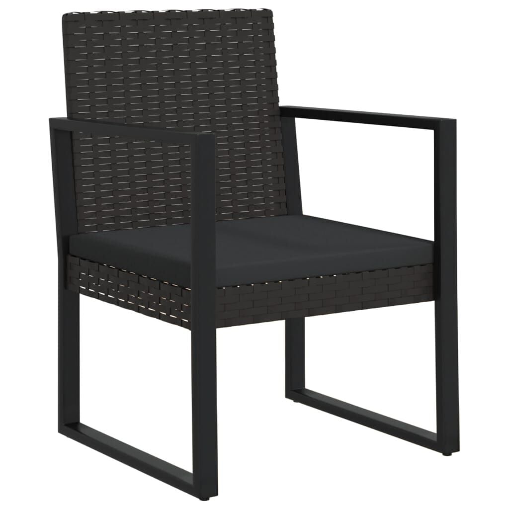 VidaXL Tuinstoel Poly Rattan Zwart met Kussen - 60% Korting