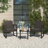 VidaXL Tuinstoel Poly Rattan Zwart met Kussen - 60% Korting