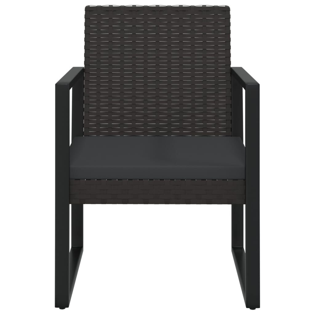 VidaXL Tuinstoel Poly Rattan Zwart met Kussen - 60% Korting
