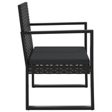 VidaXL Tuinstoel Poly Rattan Zwart met Kussen - 60% Korting