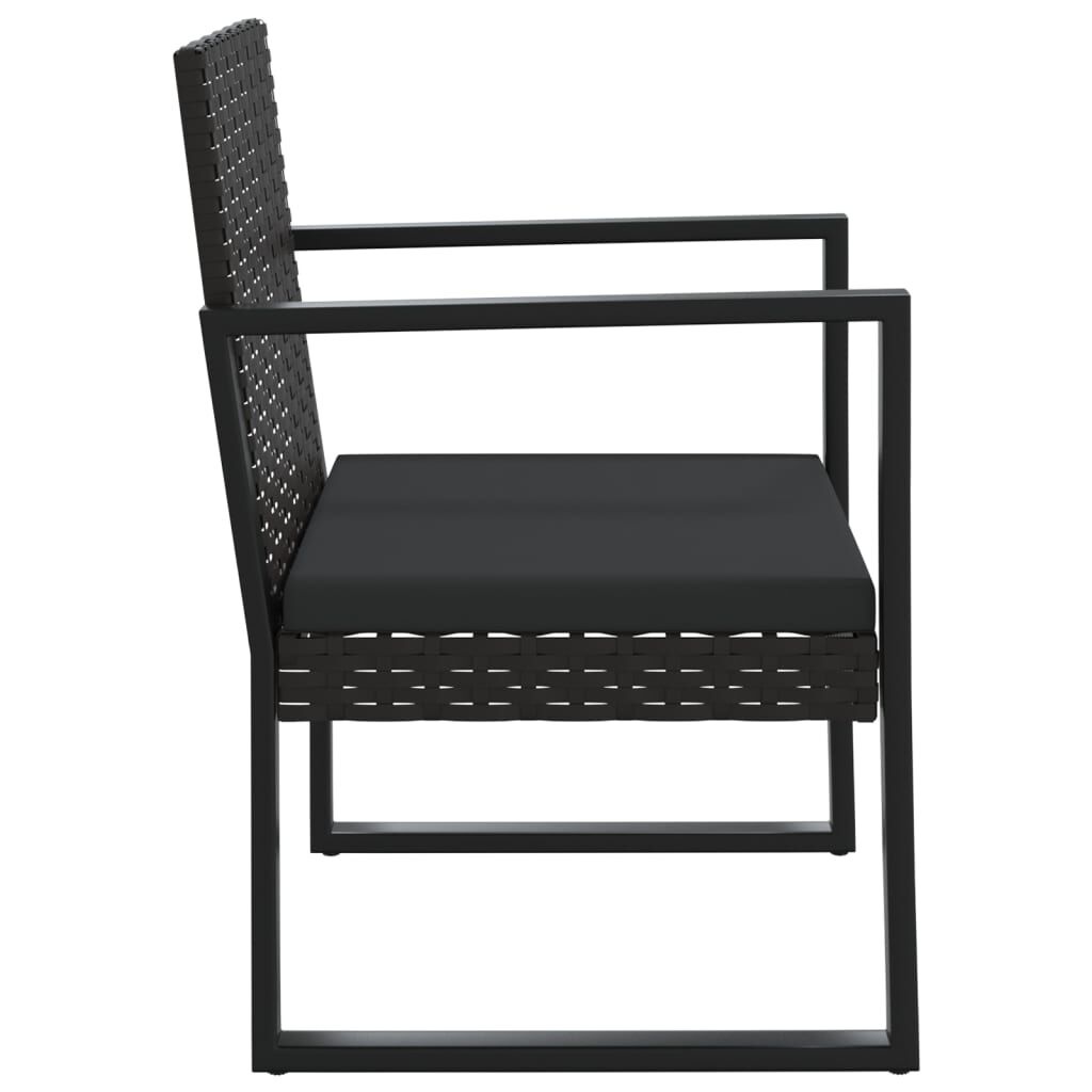 VidaXL Tuinstoel Poly Rattan Zwart met Kussen - 60% Korting