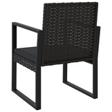 VidaXL Tuinstoel Poly Rattan Zwart met Kussen - 60% Korting
