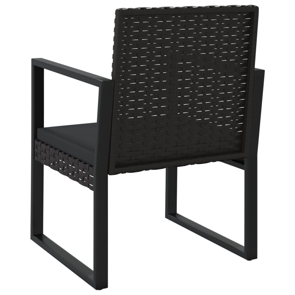 VidaXL Tuinstoel Poly Rattan Zwart met Kussen - 60% Korting