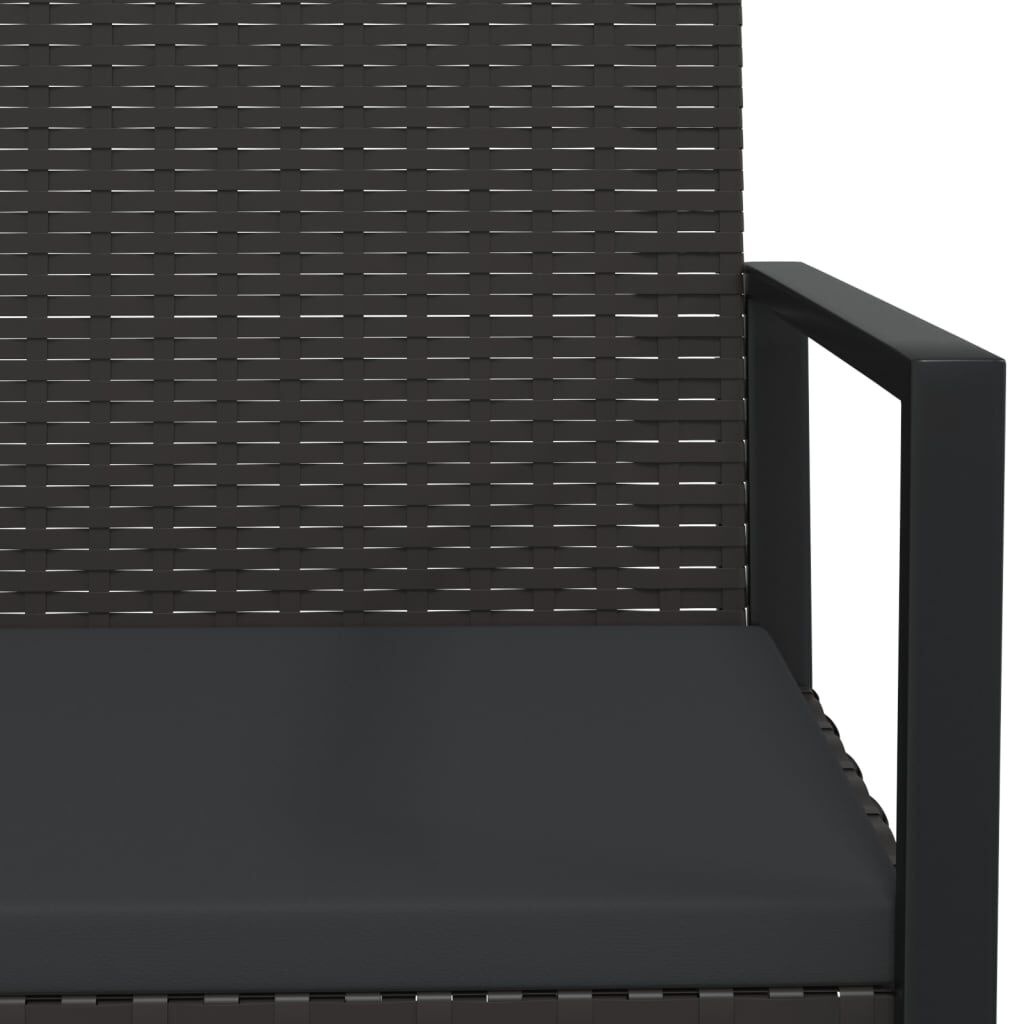 VidaXL Tuinstoel Poly Rattan Zwart met Kussen - 60% Korting