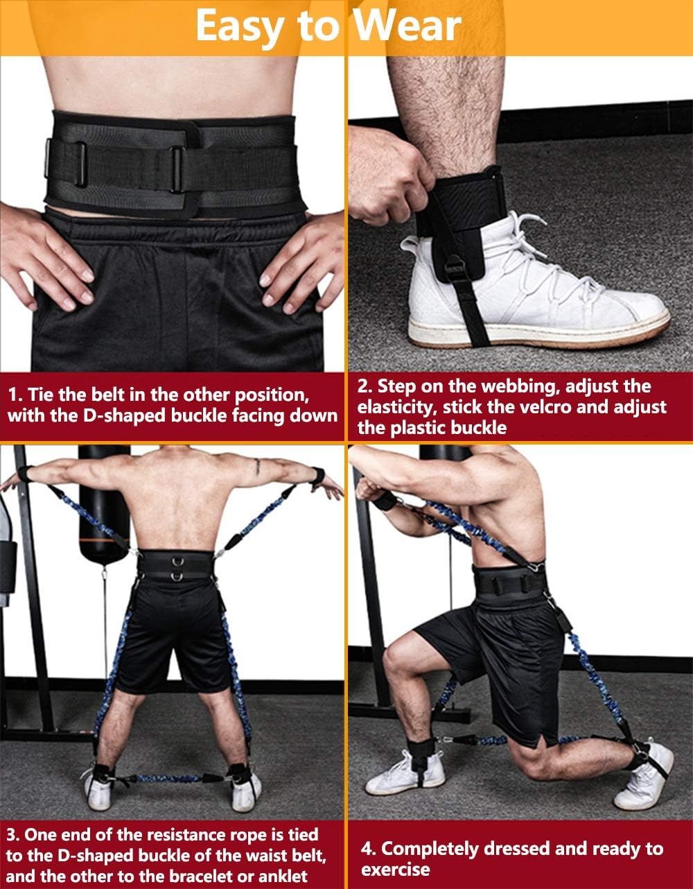 Boksen Weerstandsbanden Set - Fitness & Thuis Training (5 Bands, 68-136KG) - 59% Korting