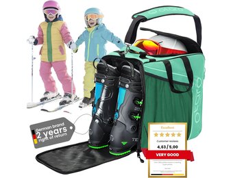 Otaro Premium skitas met Helmfach XL | Innovatieve ruimteverdeling en hoogwaardige afwerking | Duitse start-up ondersteuning! Geen chaos tijdens het skiën - Ski-Tasche-Skitas