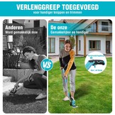 DURATECH 12V accu heggenschaar met telescoopsteel, 2-in-1 tuinschaar accu met 2Ah accupak & oplader, grasrandensnijder elektrische grasschaar, grastrimmer voor tuinieren