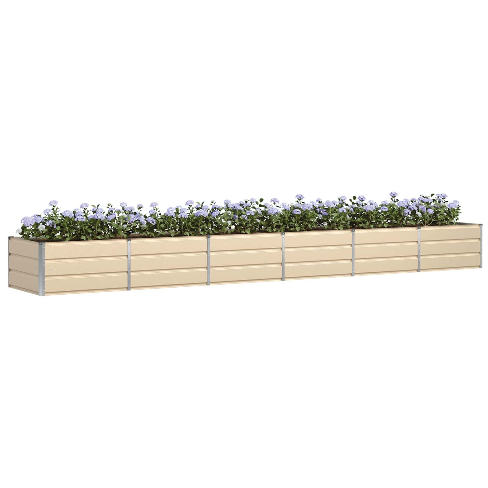vidaXL Plantenbak Ivoor 480 x 80 x 45 cm Staal
