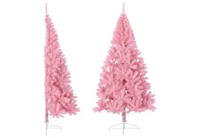 Roze Halve Kunstkerstboom 240 cm - Bespaar 51%!