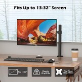 Monitorarm Zwart voor 1 Monitor 13-32 inch LED LCD tot 10 kg VESA - 59% Korting!