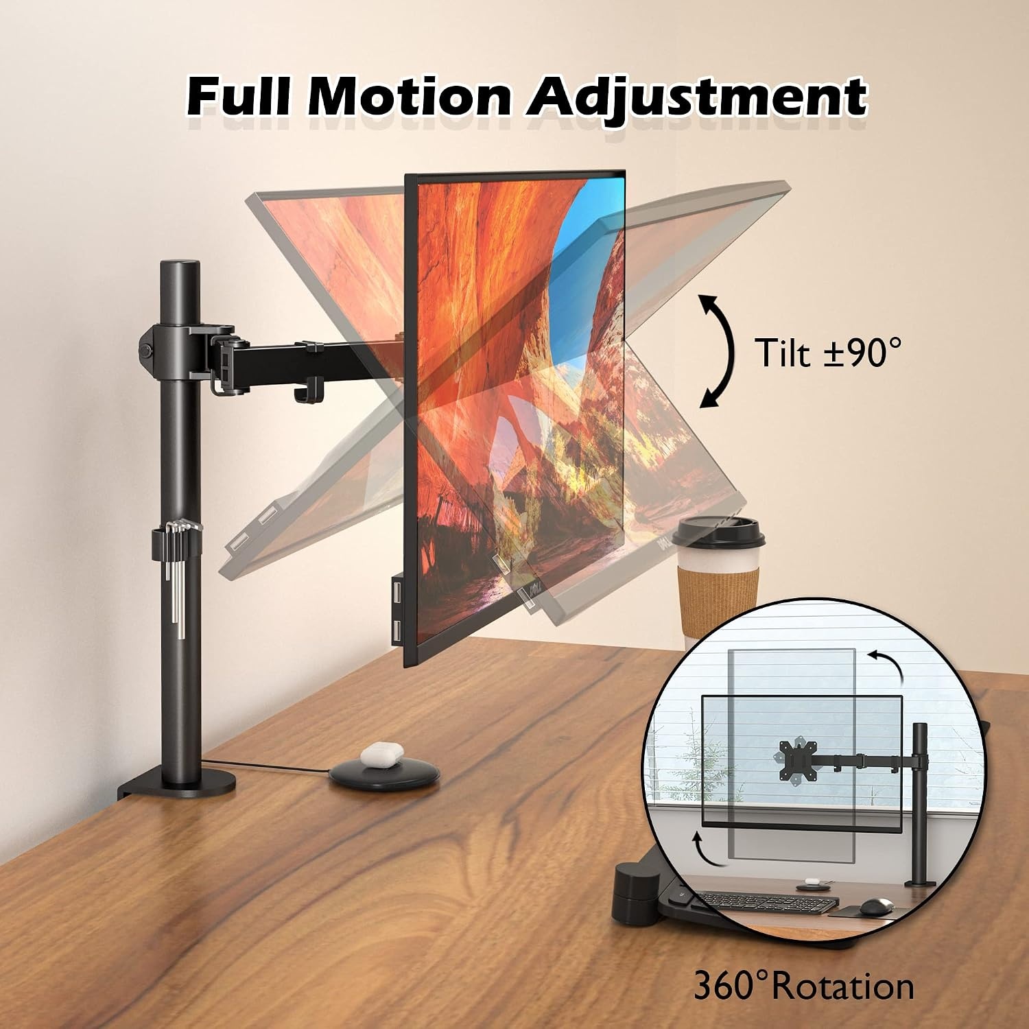Monitorarm Zwart voor 1 Monitor 13-32 inch LED LCD tot 10 kg VESA - 59% Korting!