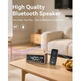 Digitale wekker met FM-radio, dubbele wekker, Bluetooth luidspreker, White Noise Machine, draadloos oplader, dimbare digitale klok - Geschenken voor mannen, verjaardagscadeau voor vrouwen, cadeau voor