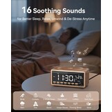 Digitale wekker met FM-radio, dubbele wekker, Bluetooth luidspreker, White Noise Machine, draadloos oplader, dimbare digitale klok - Geschenken voor mannen, verjaardagscadeau voor vrouwen, cadeau voor