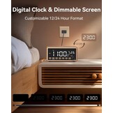 Digitale wekker met FM-radio, dubbele wekker, Bluetooth luidspreker, White Noise Machine, draadloos oplader, dimbare digitale klok - Geschenken voor mannen, verjaardagscadeau voor vrouwen, cadeau voor