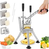 Anatole Professionele Frietsnijder - Verticale Aardappelsnijder met 6, 9 & 13 mm + 8-Wig Mesjes van RVS, Inclusief Frietpers - Handmatig voor O.a. Aardappel, Wortel, Komkommer, Ui, Citroen