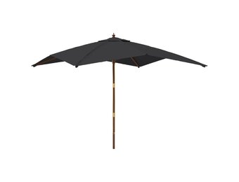 vidaXL Parasol met houten paal 300x300x273 cm zwart