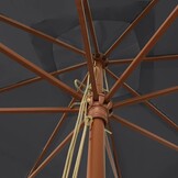 vidaXL Parasol met houten paal 300x300x273 cm zwart