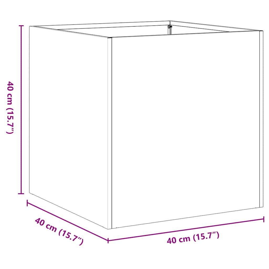 vidaXL Plantenbak 40x40x40 cm koudgewalst staal antracietkleurig