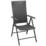 2x Stapelbare Tuinstoelen Poly Rattan Zwart (47% Korting)