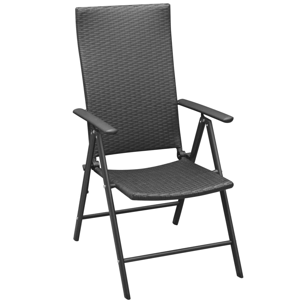 2x Stapelbare Tuinstoelen Poly Rattan Zwart (47% Korting)