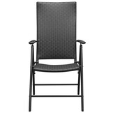 2x Stapelbare Tuinstoelen Poly Rattan Zwart (47% Korting)