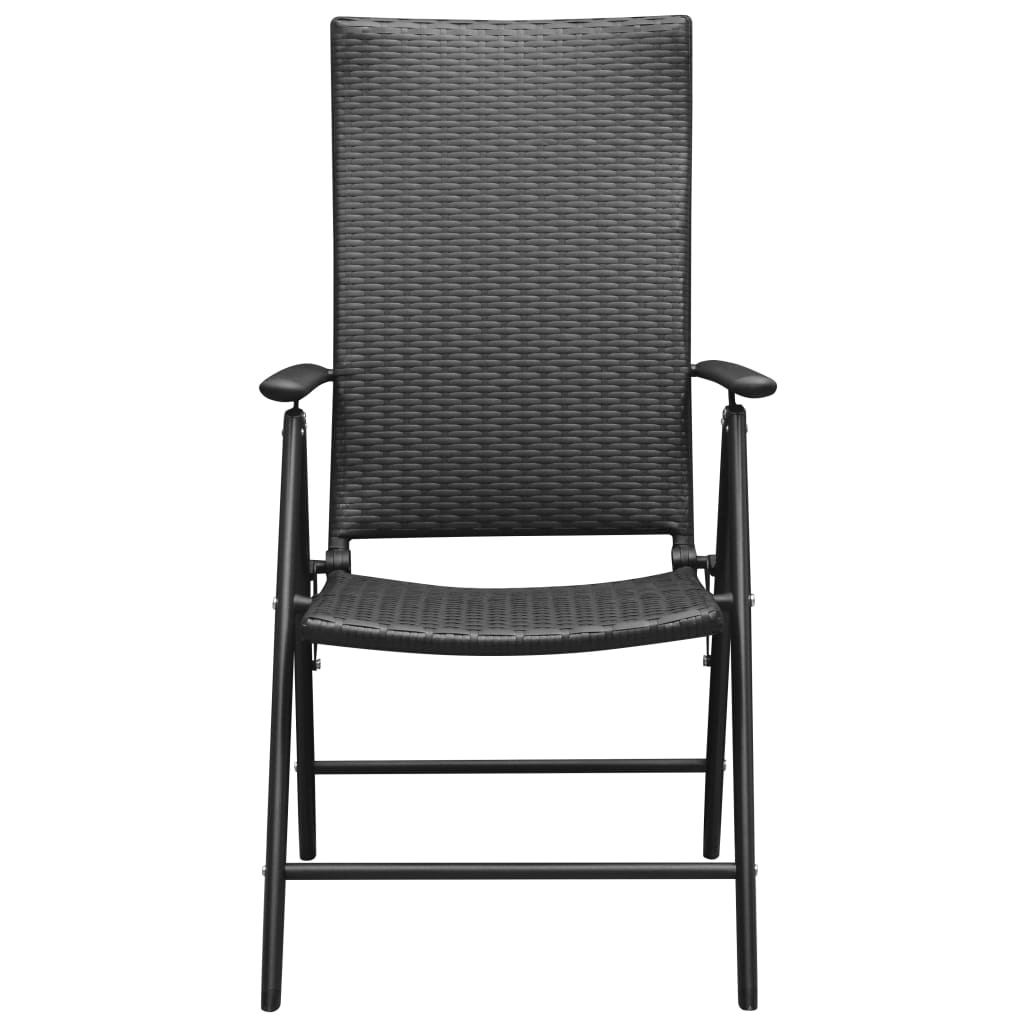 2x Stapelbare Tuinstoelen Poly Rattan Zwart (47% Korting)
