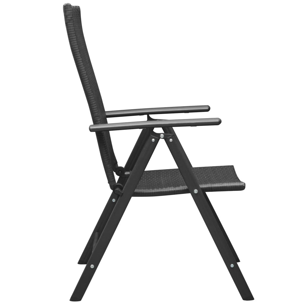 2x Stapelbare Tuinstoelen Poly Rattan Zwart (47% Korting)