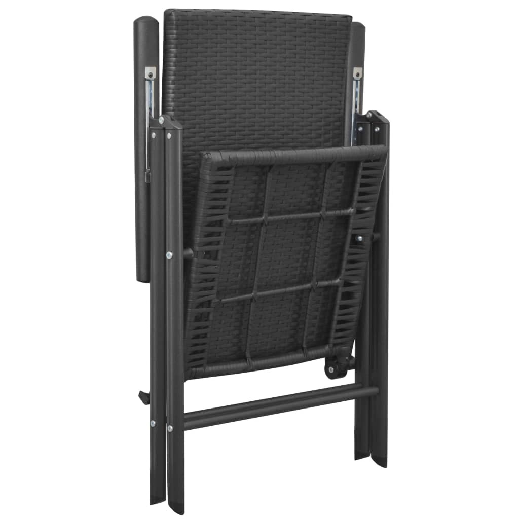 2x Stapelbare Tuinstoelen Poly Rattan Zwart (47% Korting)