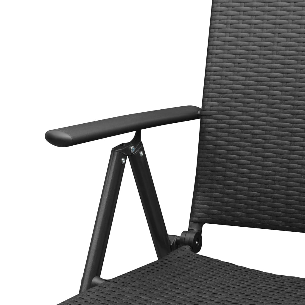 2x Stapelbare Tuinstoelen Poly Rattan Zwart (47% Korting)