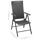 2x Stapelbare Tuinstoelen Poly Rattan Zwart (47% Korting)